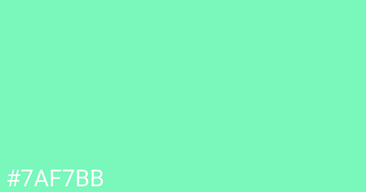 Hex color #7af7bb graphic