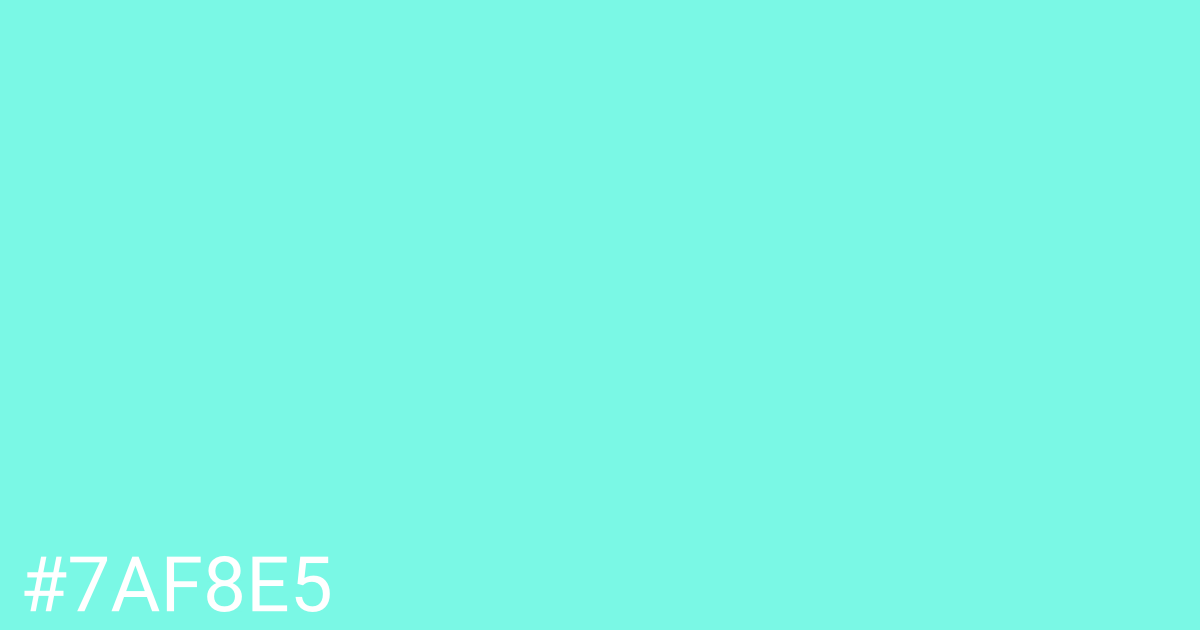 Hex color #7af8e5 graphic