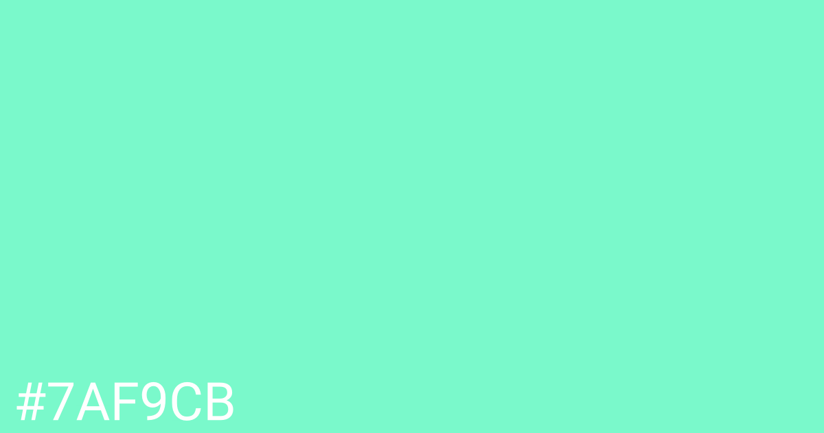 Hex color #7af9cb graphic