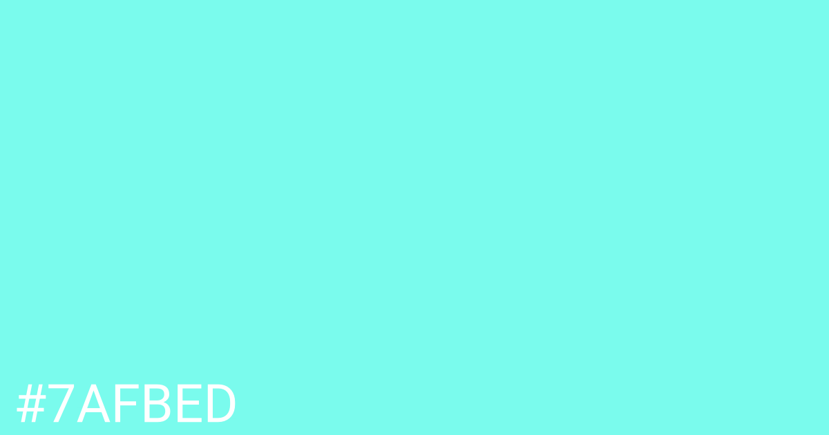 Hex color #7afbed graphic
