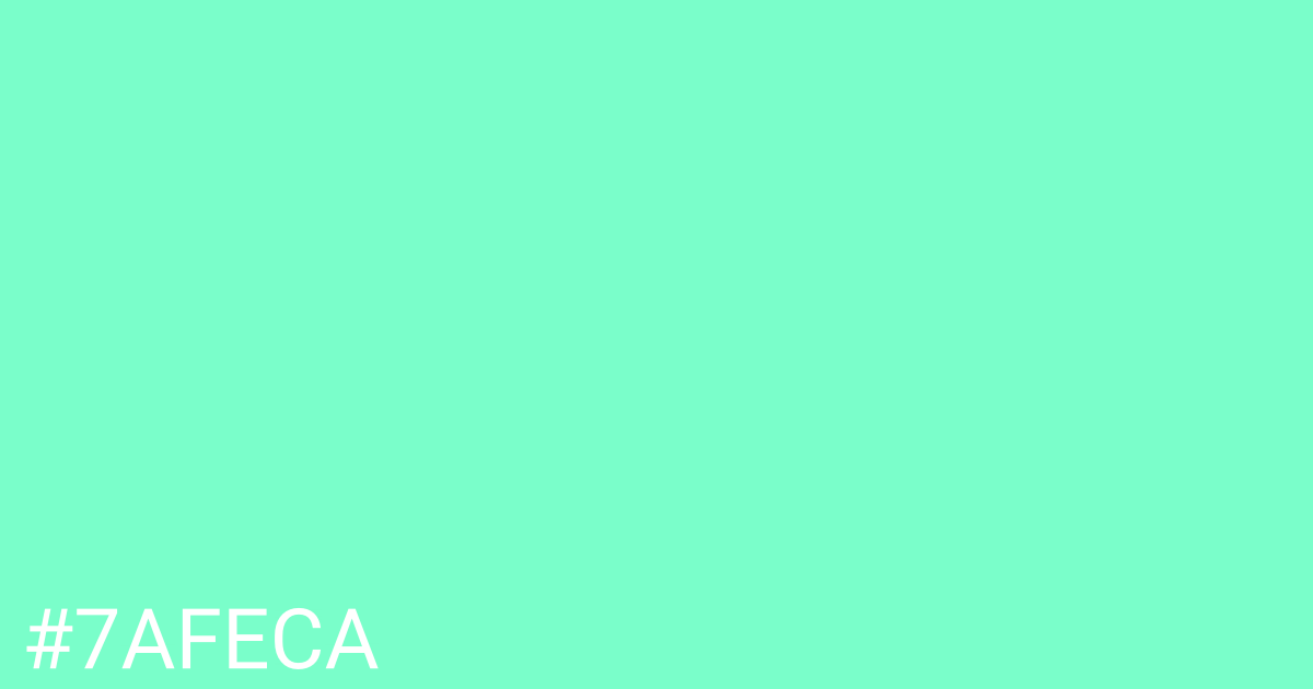 Hex color #7afeca graphic