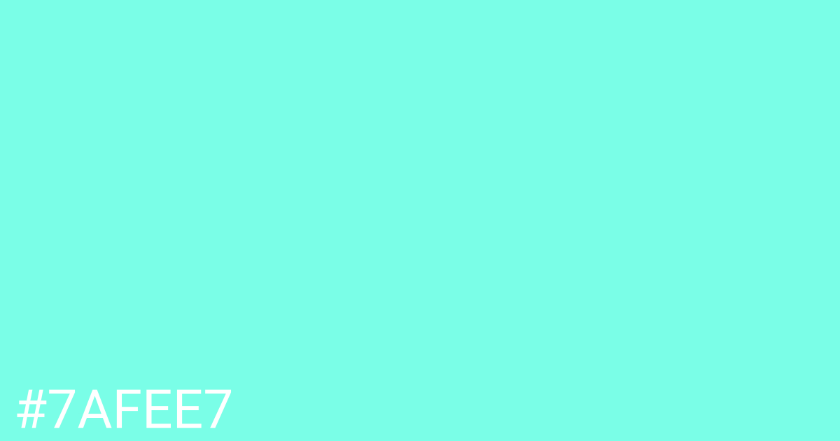 Hex color #7afee7 graphic