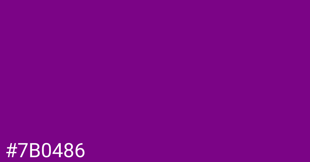 Hex color #7b0486 graphic