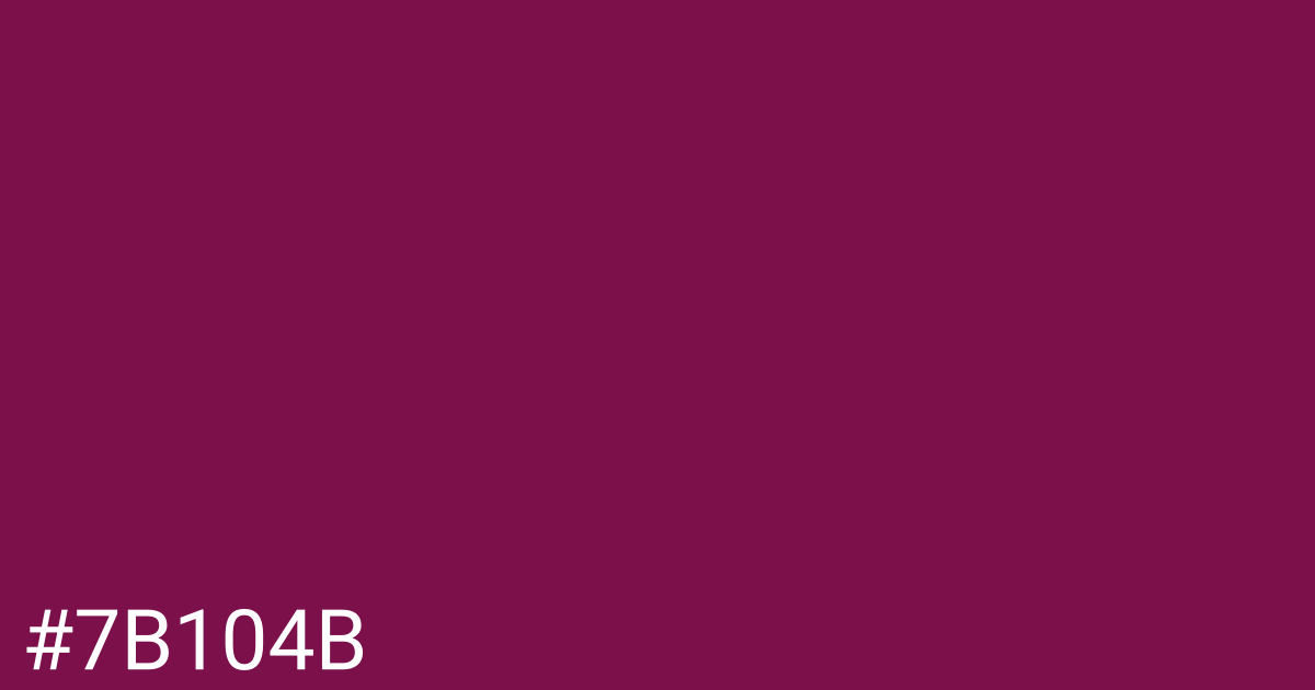 Hex color #7b104b graphic