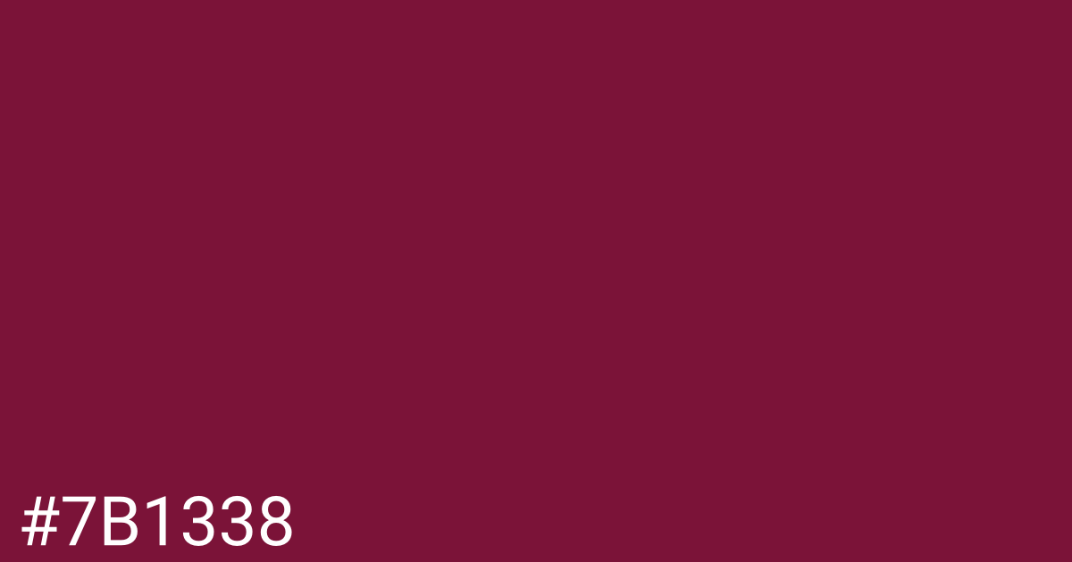 Hex color #7b1338 graphic