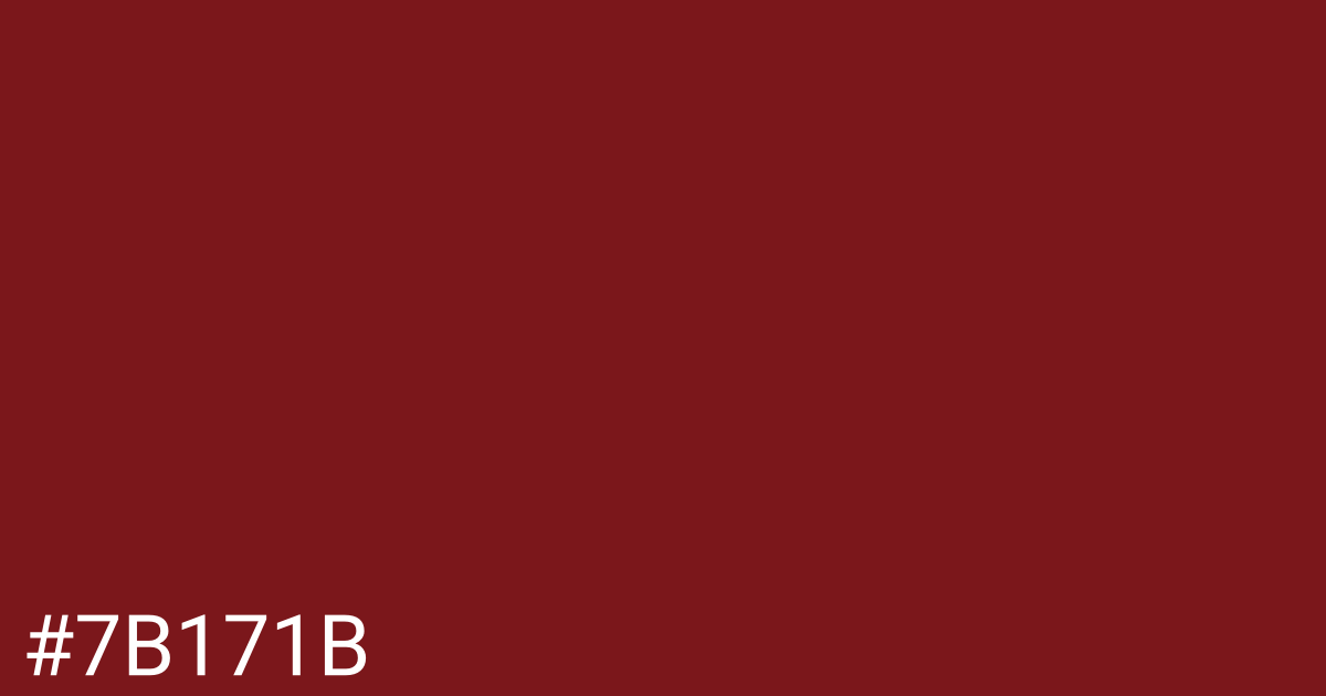 Hex color #7b171b graphic