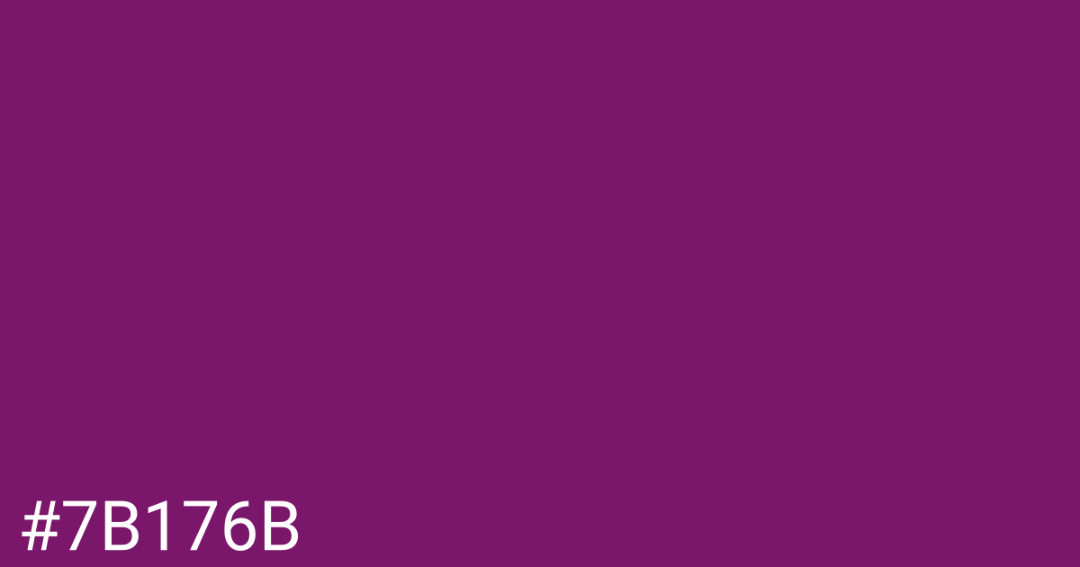 Hex color #7b176b graphic