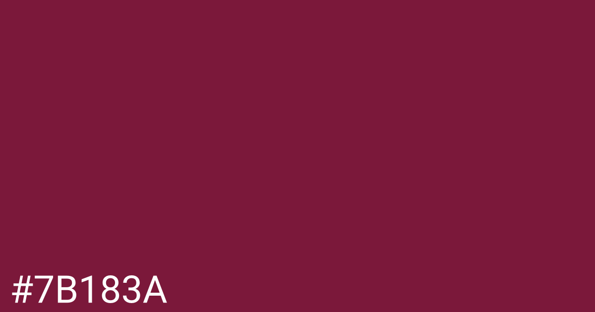 Hex color #7b183a graphic