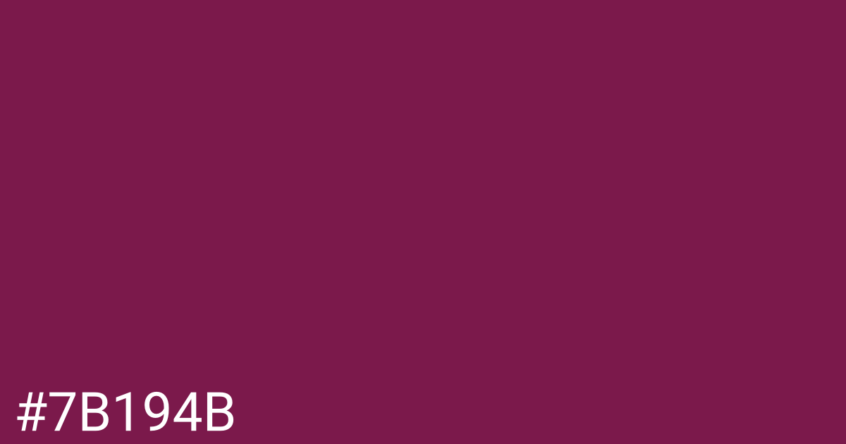 Hex color #7b194b graphic