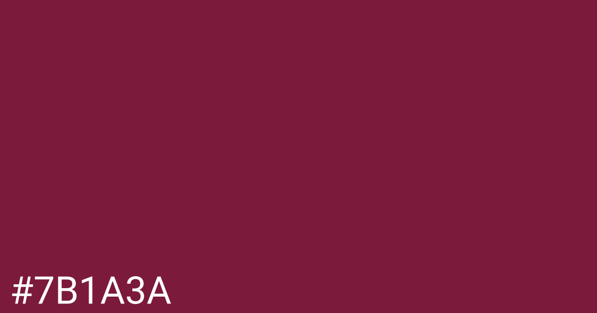 Hex color #7b1a3a graphic