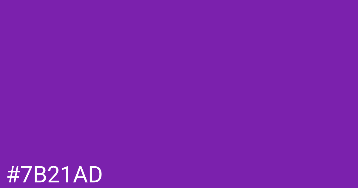 Hex color #7b21ad graphic