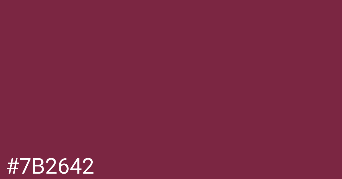 Hex color #7b2642 graphic