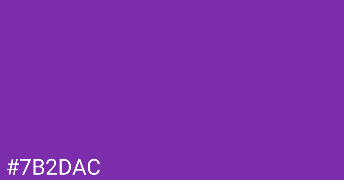 Hex color #7b2dac graphic