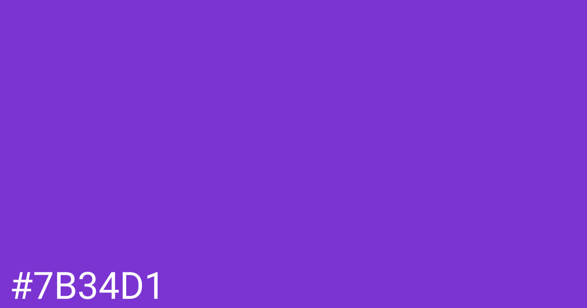 Hex color #7b34d1 graphic