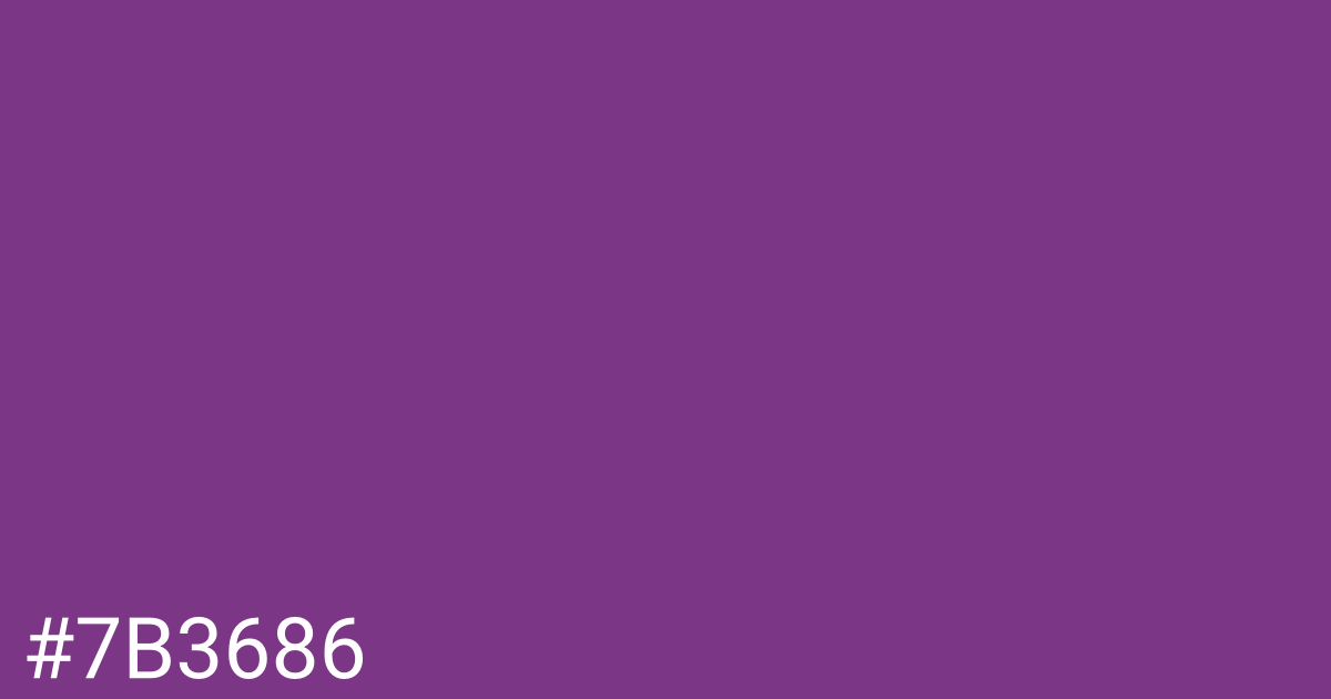 Hex color #7b3686 graphic