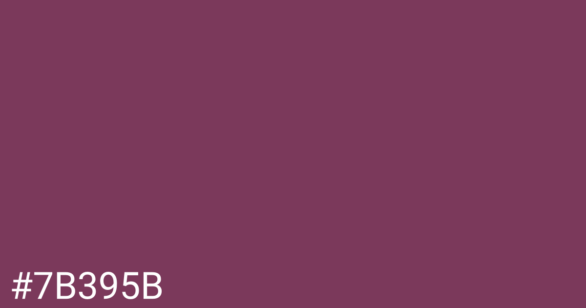 Hex color #7b395b graphic