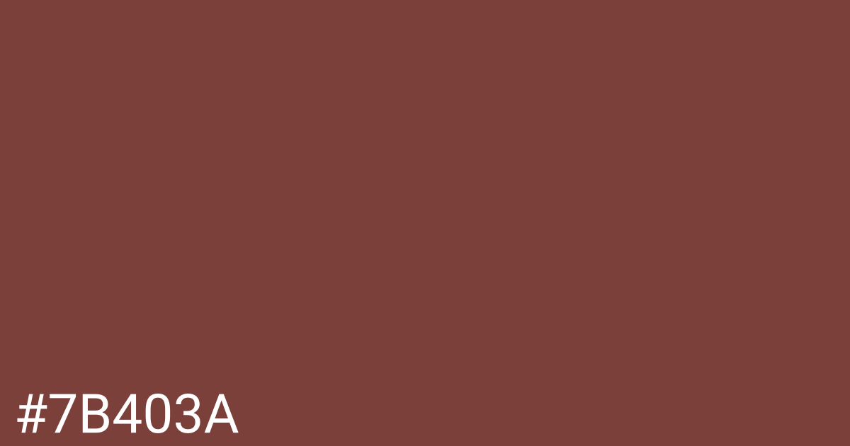 Hex color #7b403a graphic