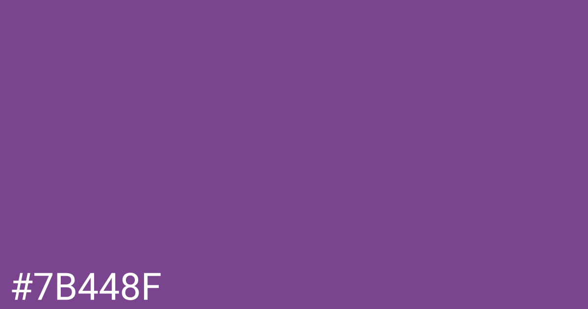 Hex color #7b448f graphic
