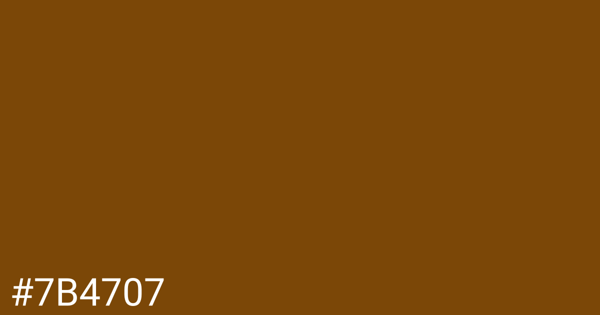 Hex color #7b4707 graphic