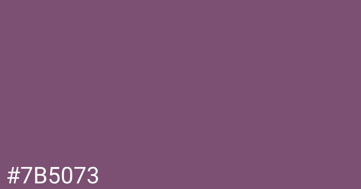 Hex color #7b5073 graphic