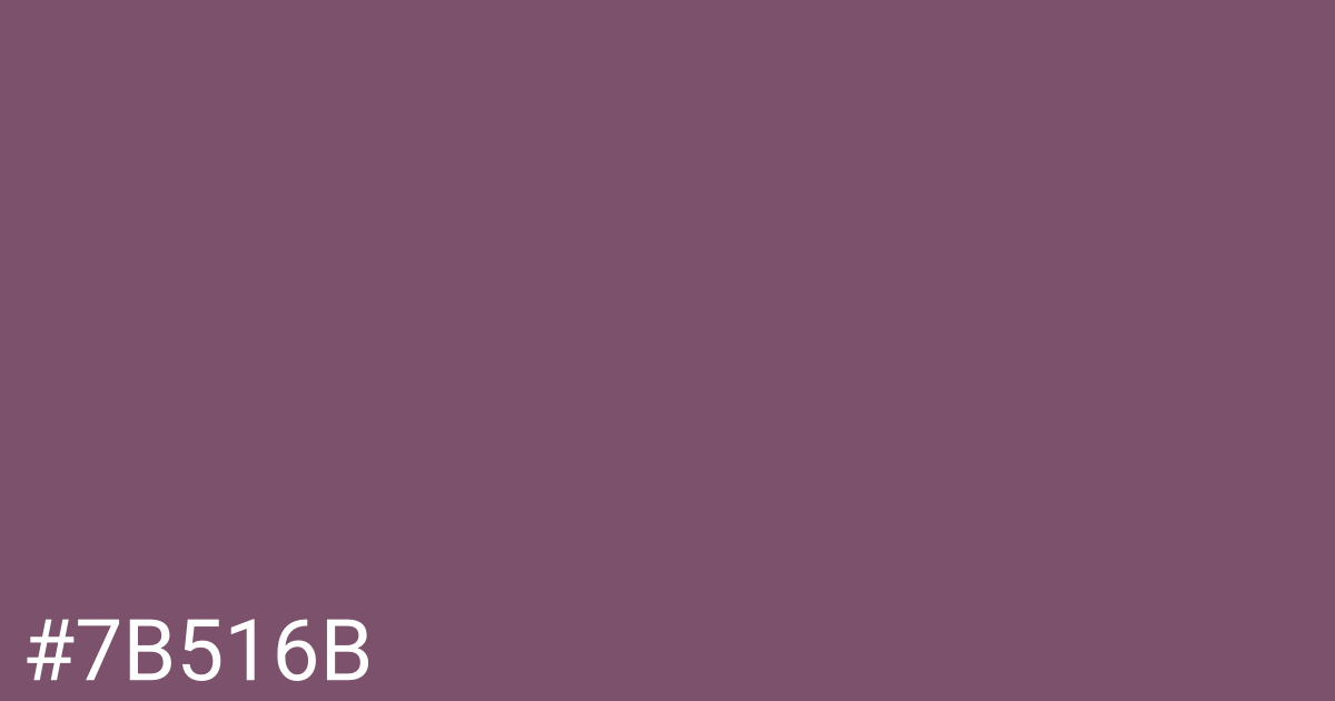 Hex color #7b516b graphic