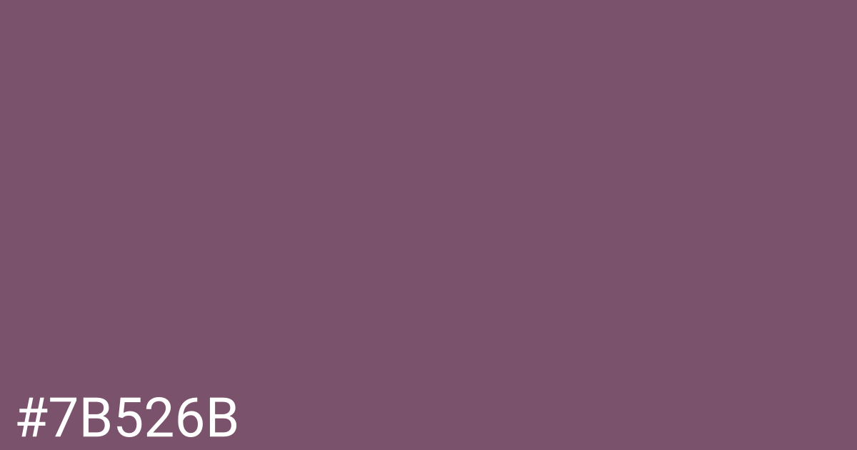 Hex color #7b526b graphic