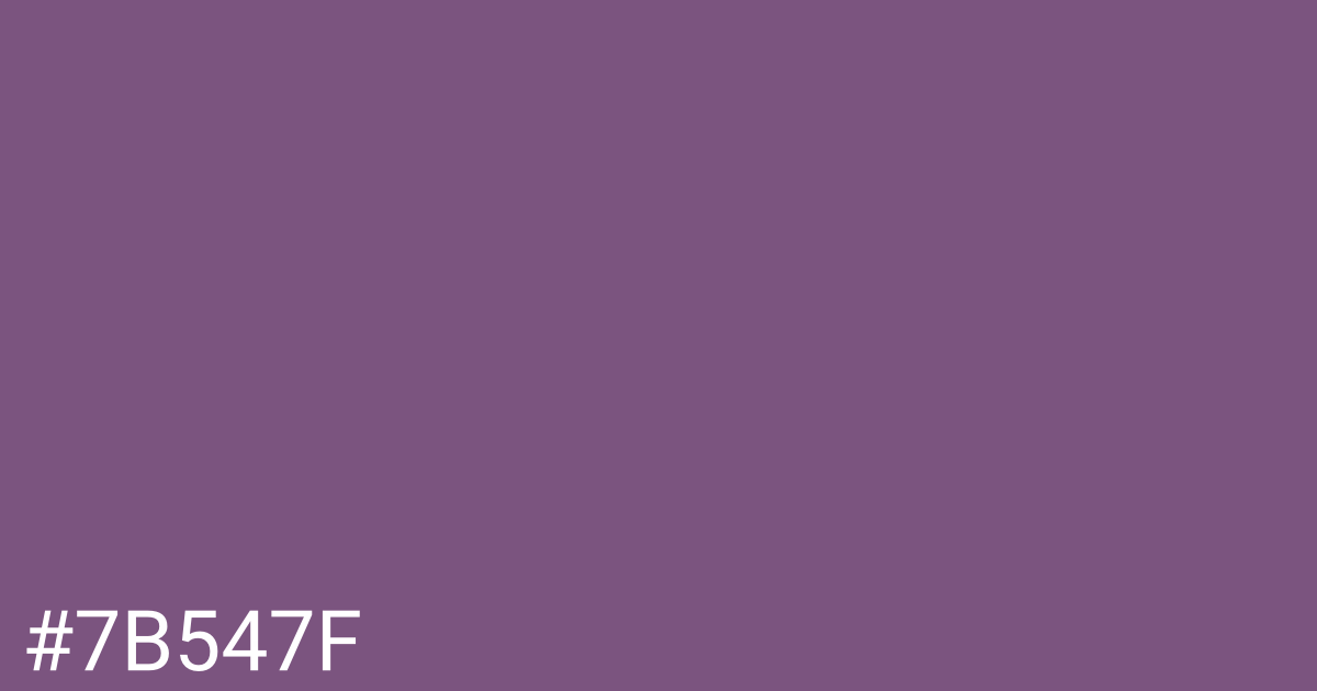 Hex color #7b547f graphic