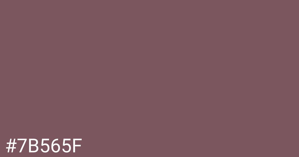 Hex color #7b565f graphic