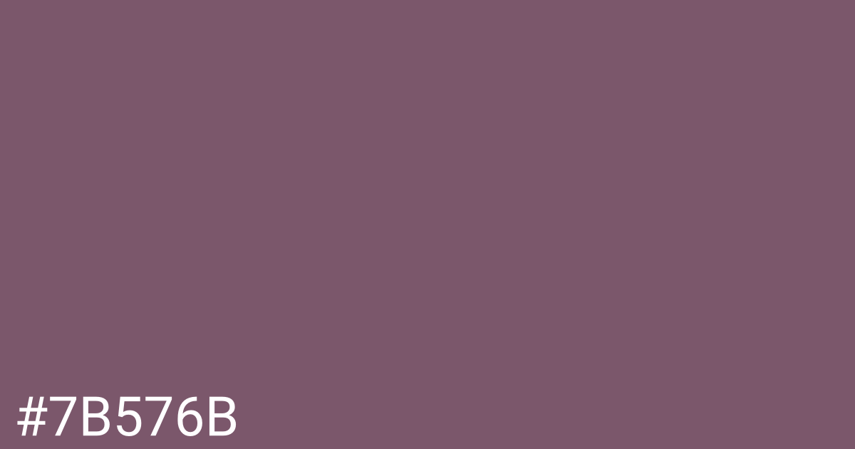 Hex color #7b576b graphic