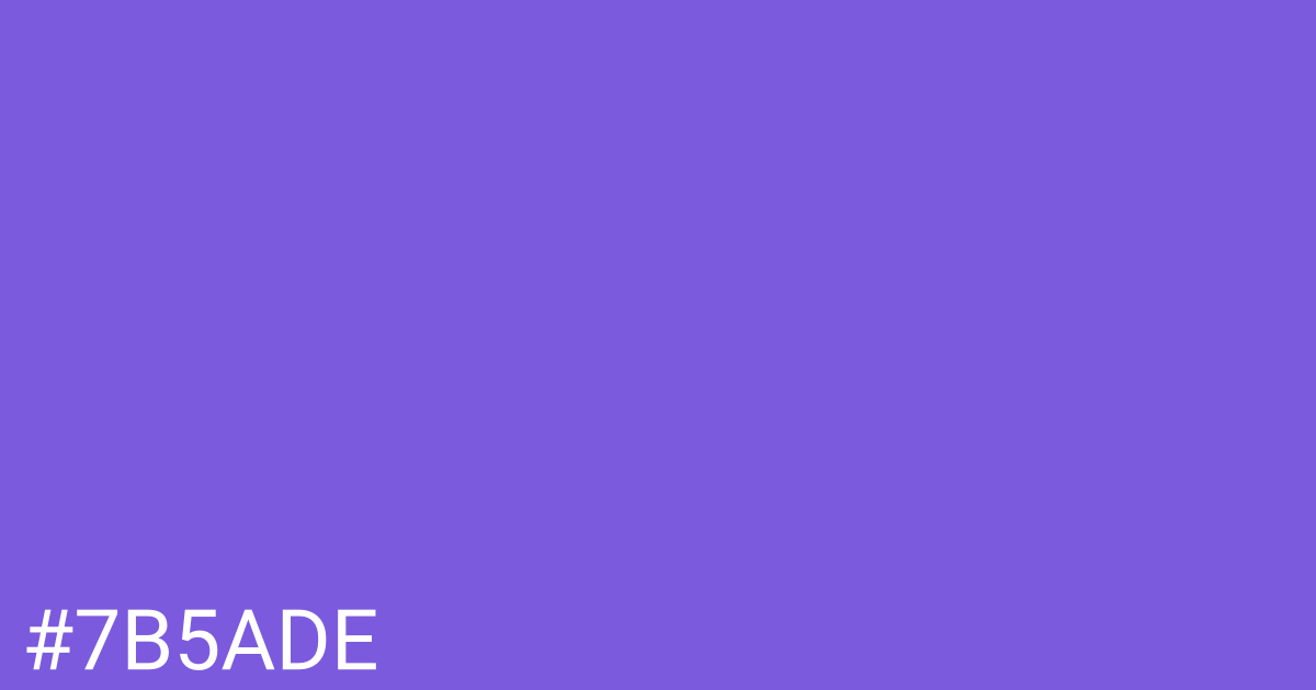 Hex color #7b5ade graphic
