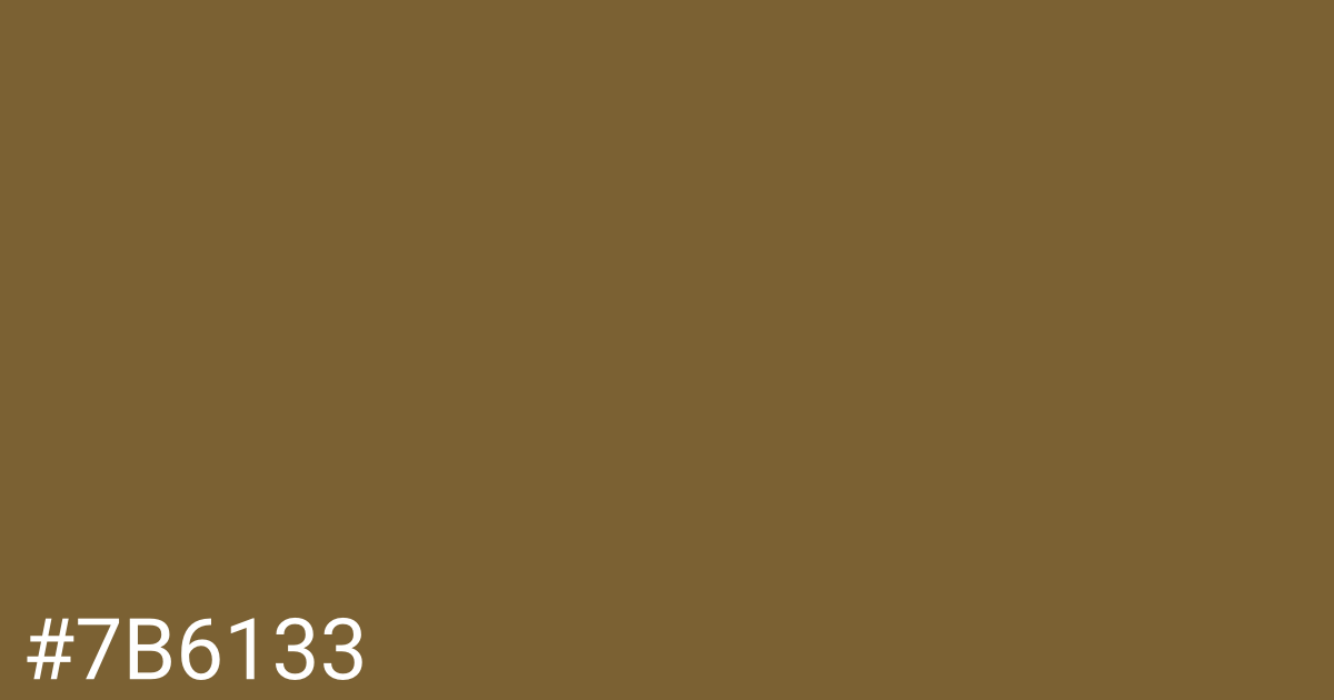 Hex color #7b6133 graphic