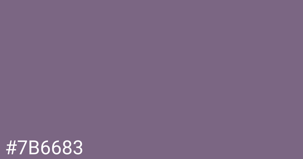 Hex color #7b6683 graphic