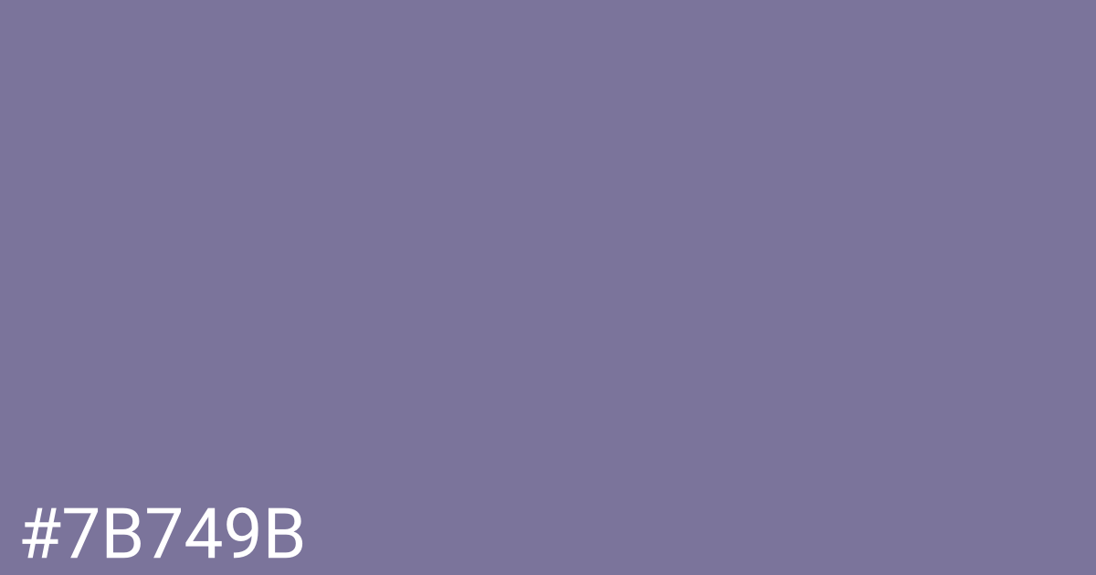 Hex color #7b749b graphic