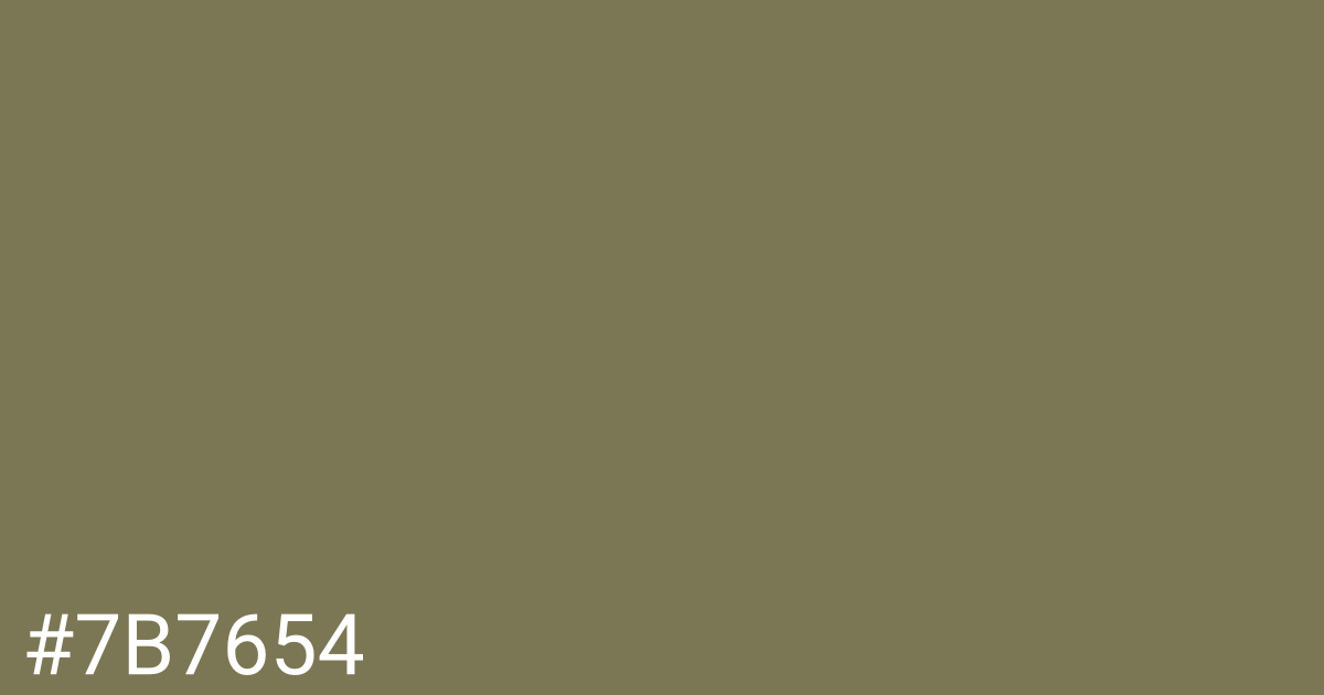 Hex color #7b7654 graphic