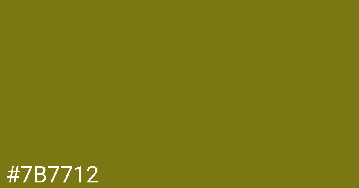 Hex color #7b7712 graphic
