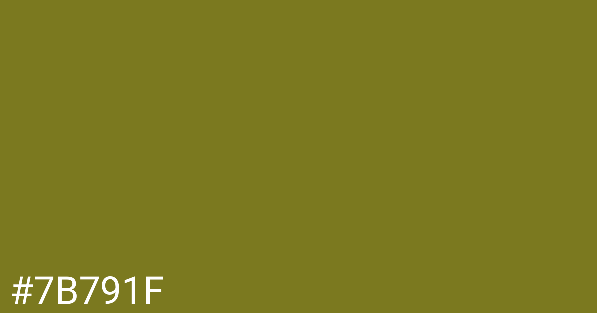 Hex color #7b791f graphic