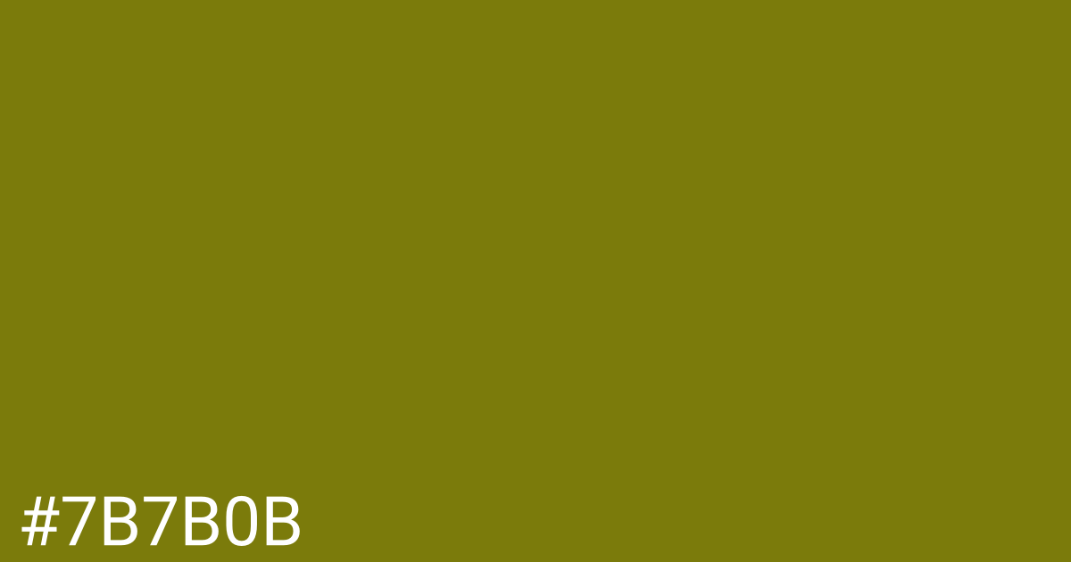 Hex color #7b7b0b graphic