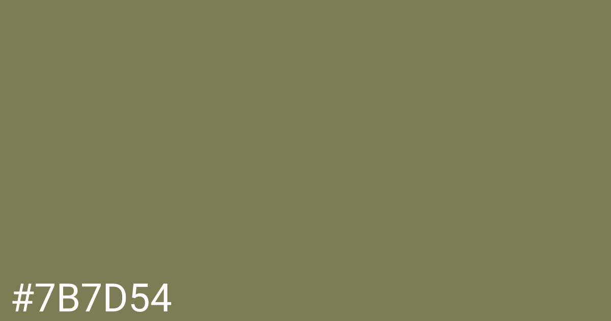 Hex color #7b7d54 graphic