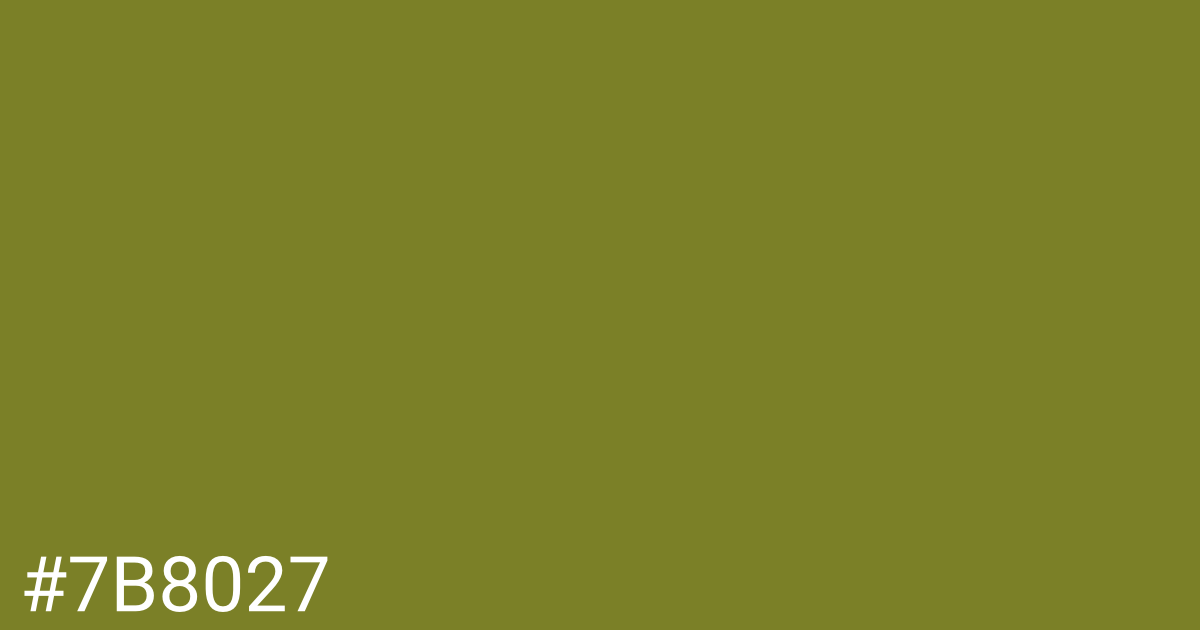 Hex color #7b8027 graphic