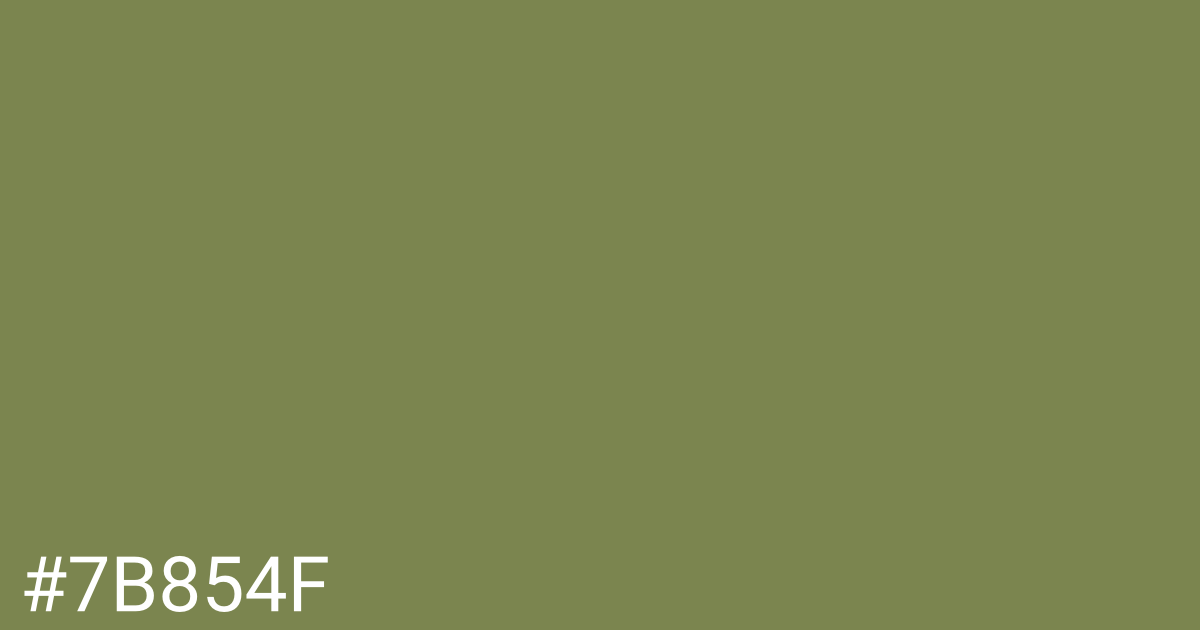 Hex color #7b854f graphic