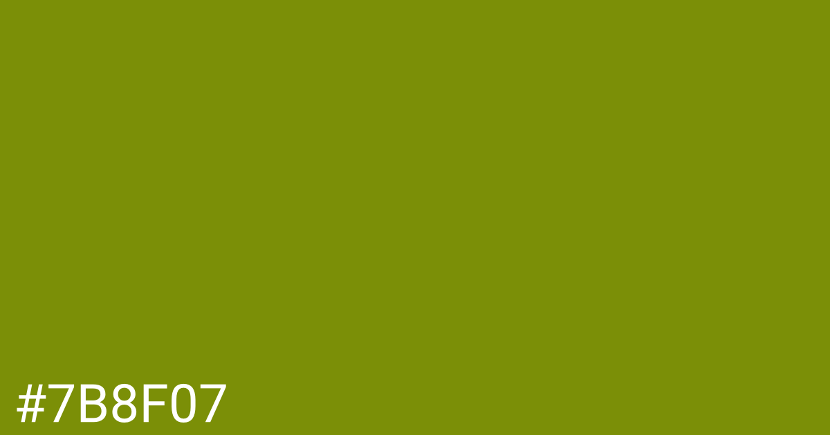 Hex color #7b8f07 graphic