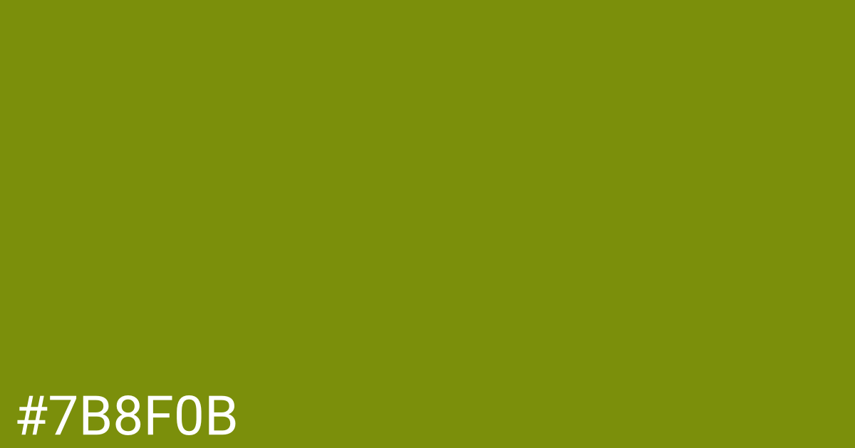 Hex color #7b8f0b graphic