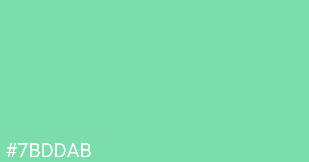 Hex color #7bddab graphic