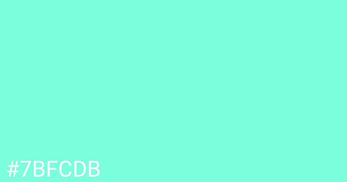 Hex color #7bfcdb graphic