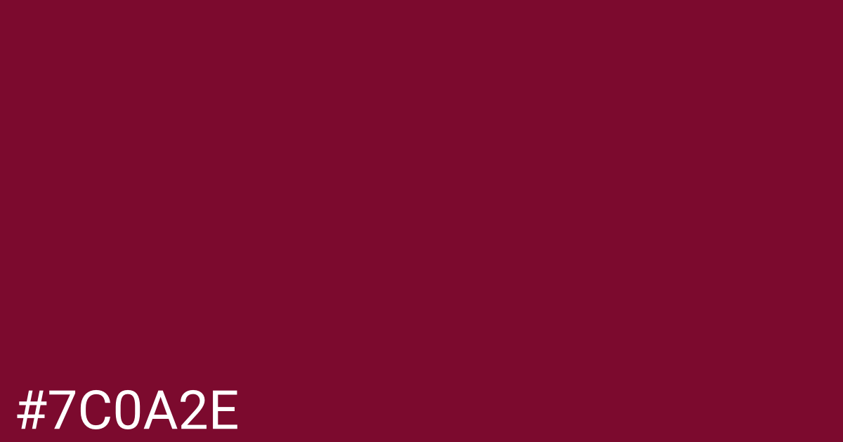 Hex color #7c0a2e graphic