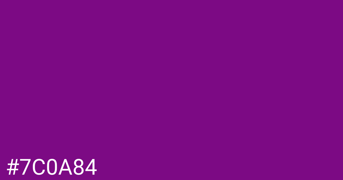 Hex color #7c0a84 graphic