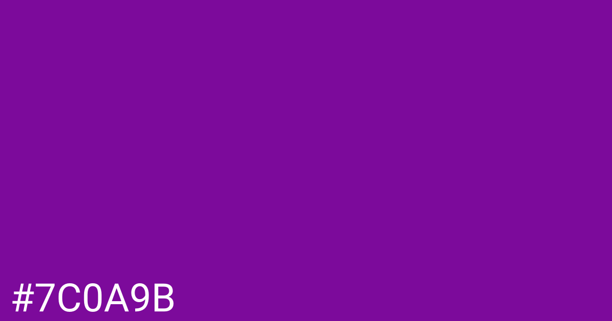 Hex color #7c0a9b graphic