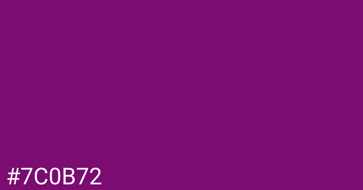 Hex color #7c0b72 graphic