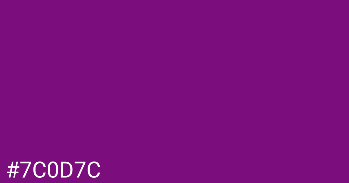 Hex color #7c0d7c graphic