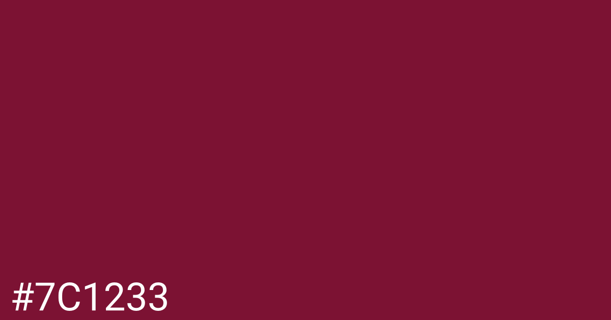 Hex color #7c1233 graphic